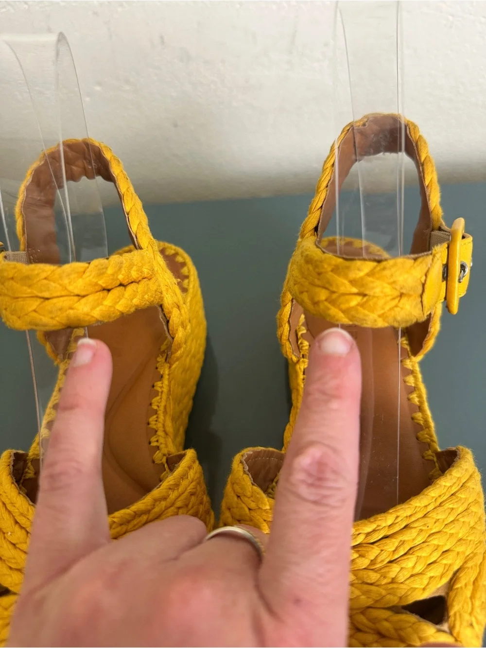 Robert Clergerie Aida Goldenrod Raffia Platform Sandals Size US 6 EU 36.5 $450